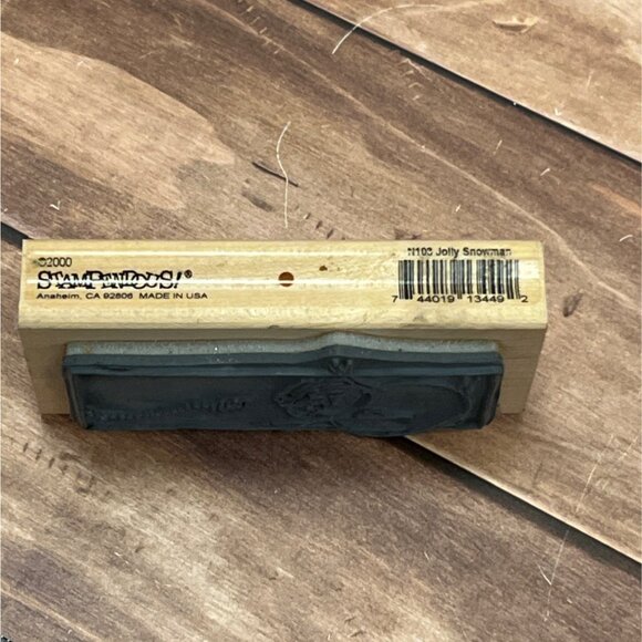 2000 STAMPENDOUS! N103 JOLLY SNOWMAN WOOD MOUNTED RUBBER STAMP CHRISTMAS MAGIC - Picture 3 of 4